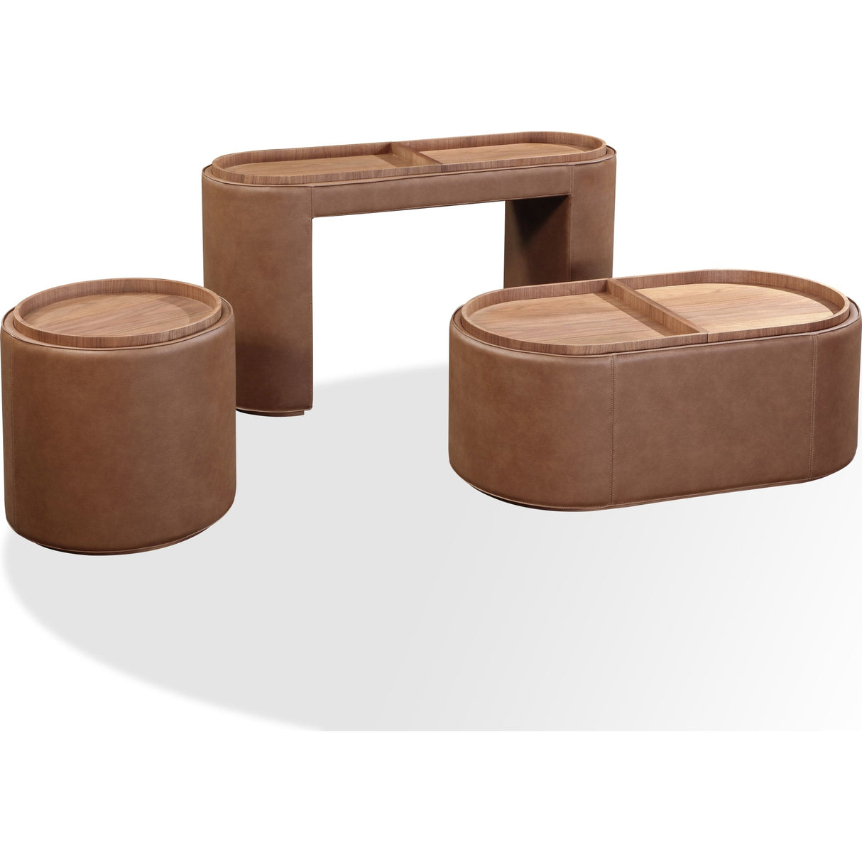 Yeal Leather Upholstered Storage End Table with Wooden Tray Top by Modus Furniture at Eve Furniture