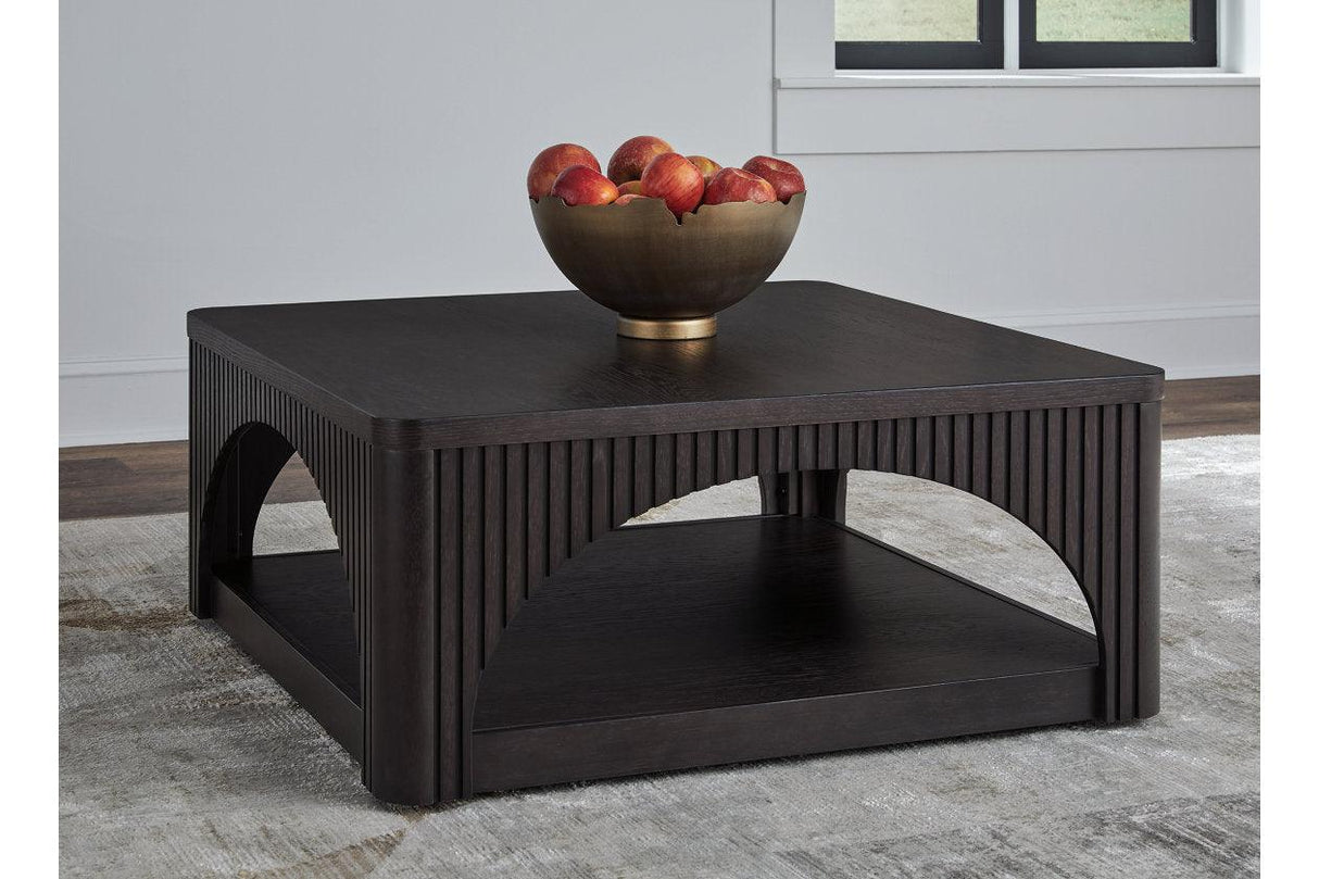 Yellink Black Coffee Table and 2 End Tables by Ashley at Eve Furniture
