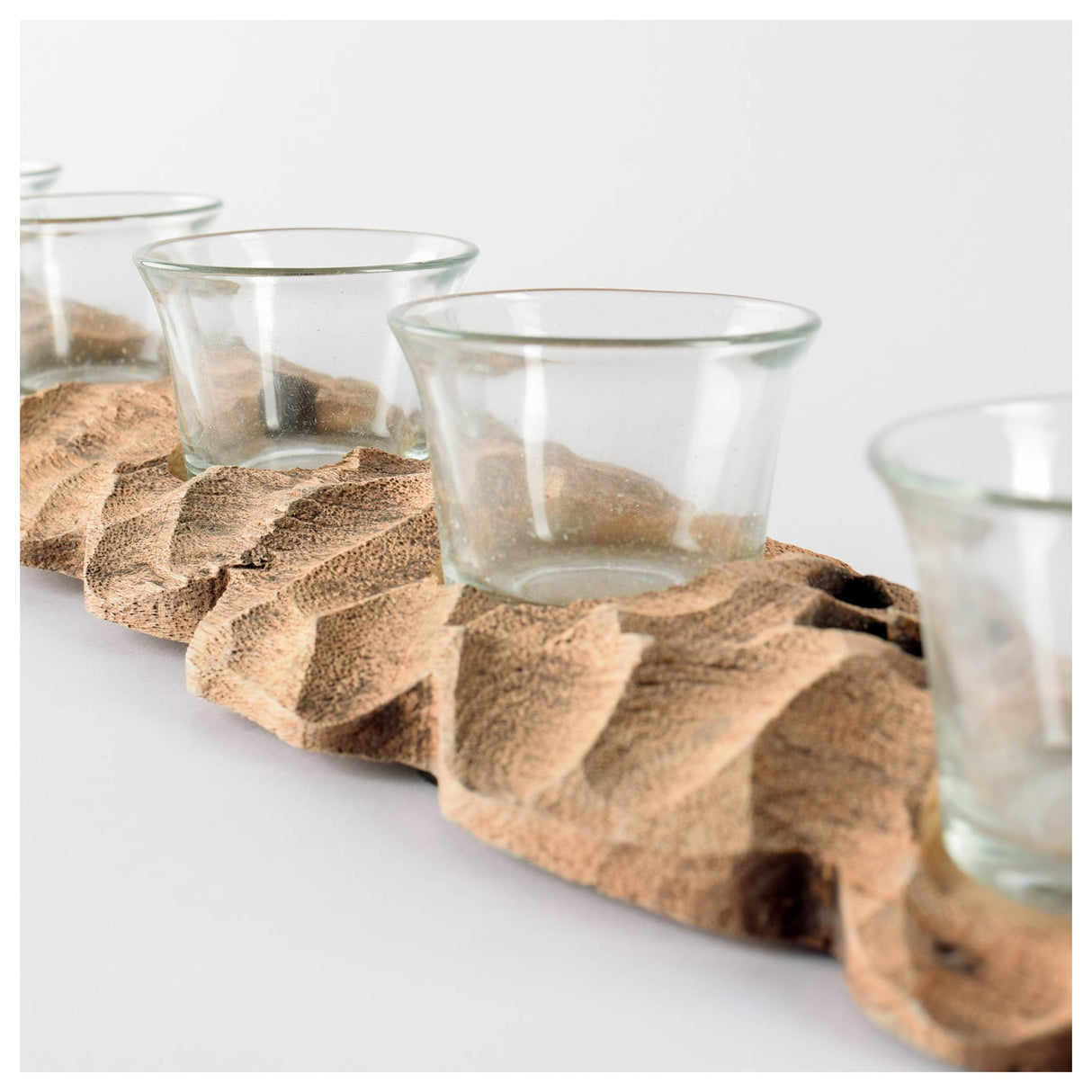 Yerba Reclaimed Mango Wood Five Tealight Table Candle Holder by Mercana at Eve Furniture