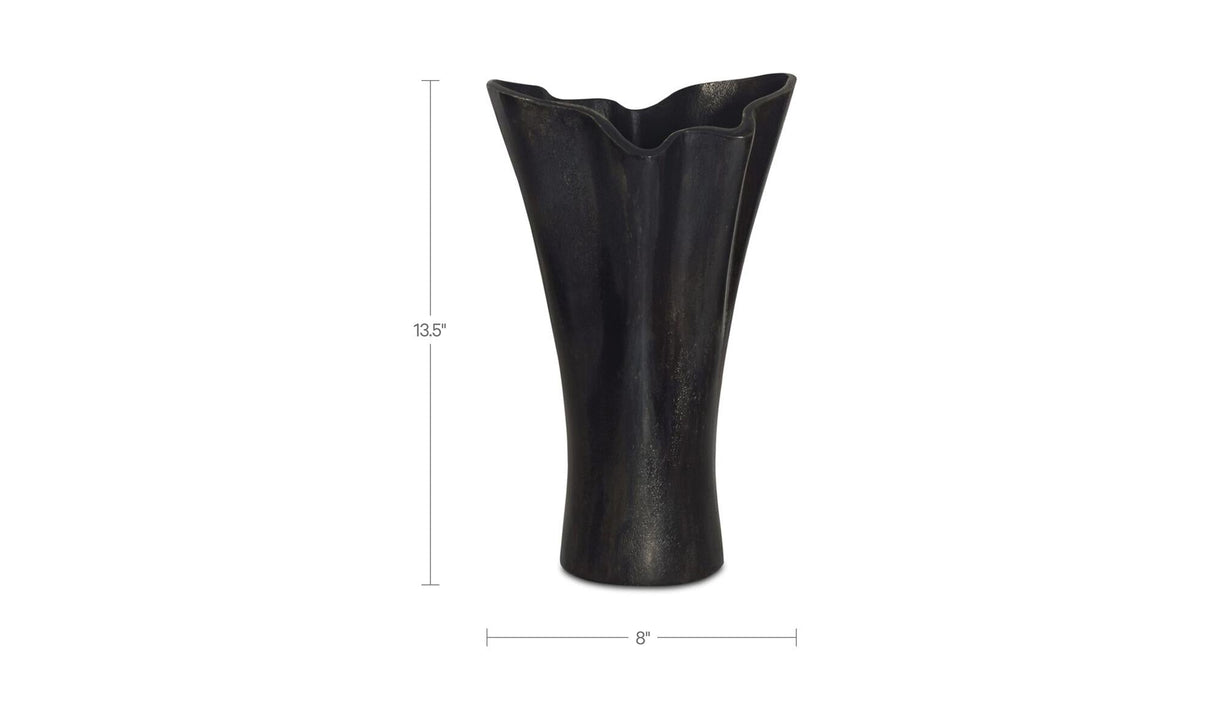 Yeri Cast Aluminum Vase Black by Moe's Home at Eve Furniture