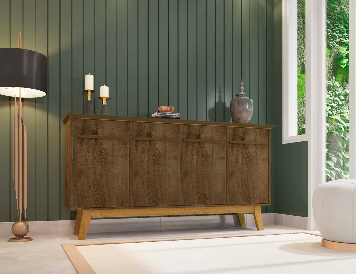 Yonkers 62.99 Sideboard in Rustic Brown by Manhattan Comfort at Eve Furniture