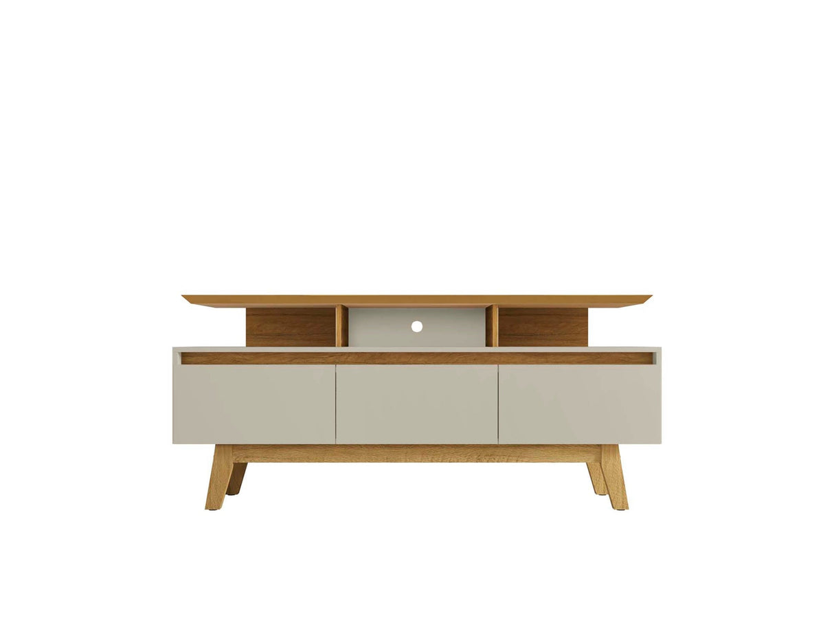 Yonkers 62.99 TV Stand in Off White and Cinnamon by Manhattan Comfort at Eve Furniture
