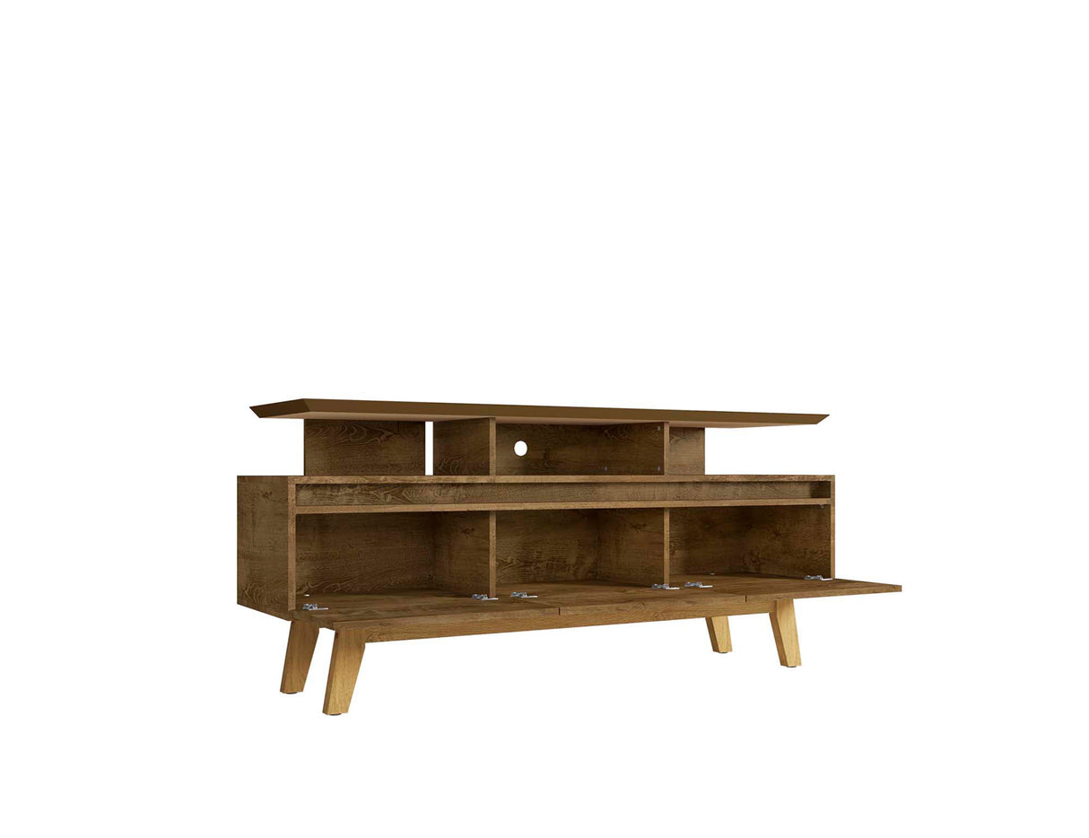 Yonkers 62.99 TV Stand in Rustic Brown by Manhattan Comfort at Eve Furniture