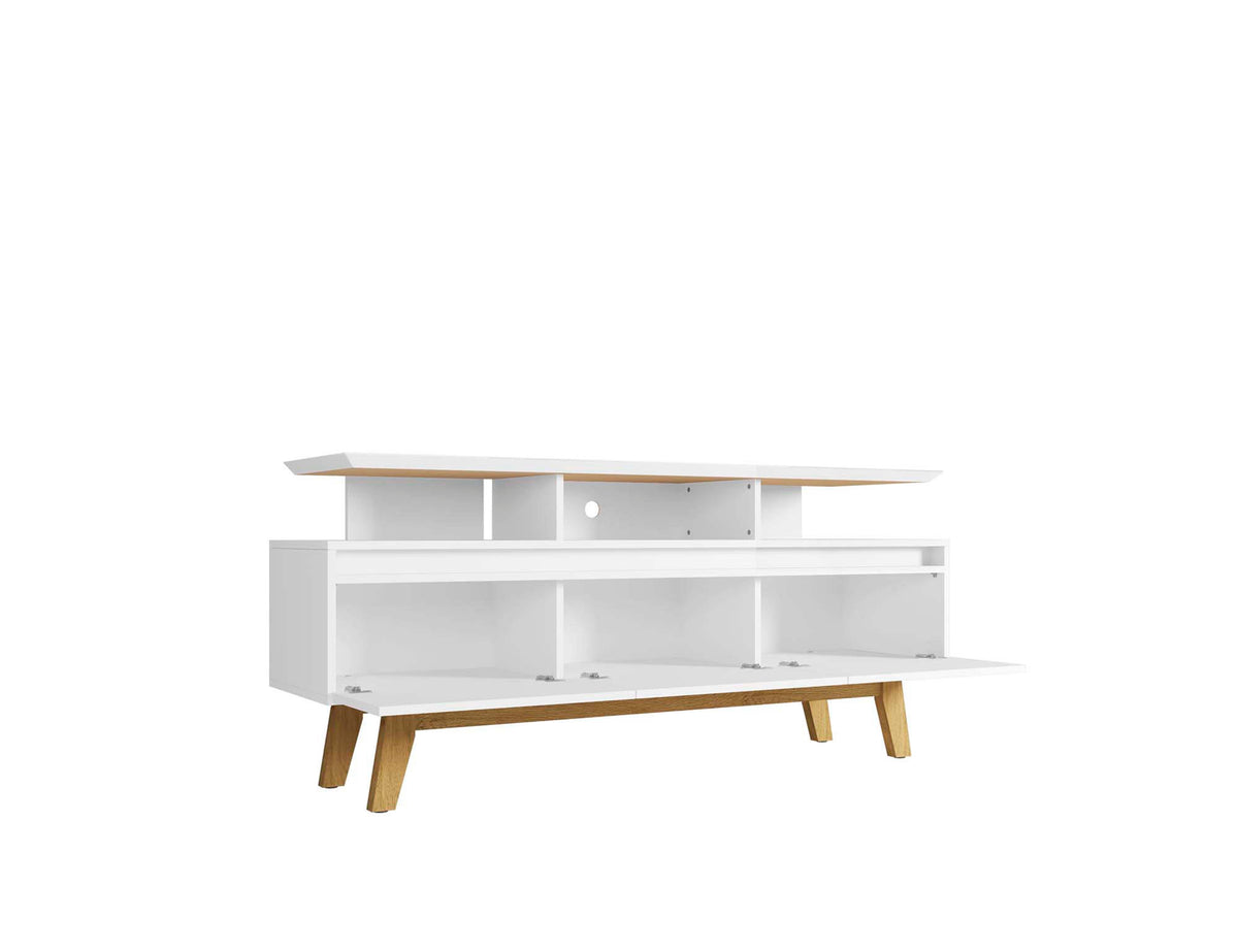 Yonkers 62.99 TV Stand in White by Manhattan Comfort at Eve Furniture