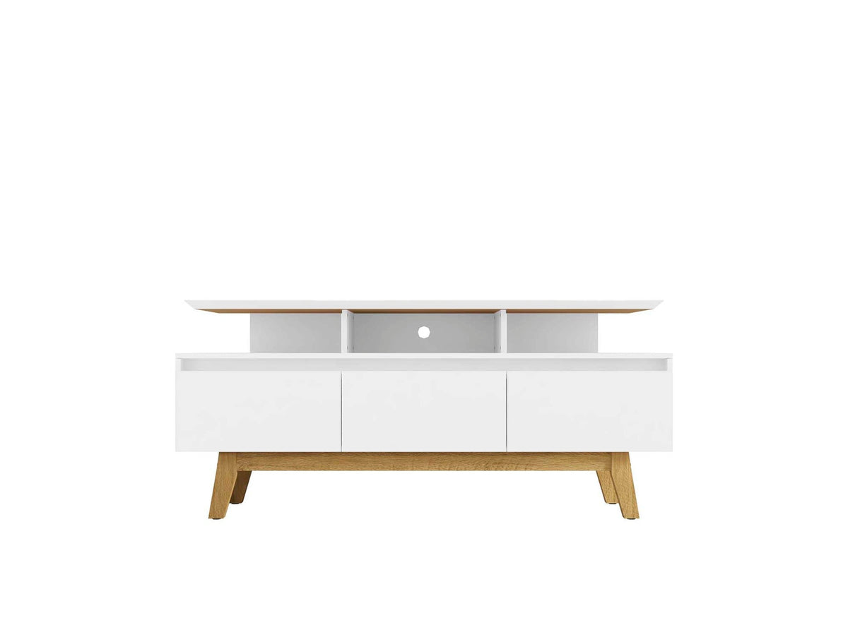 Yonkers 62.99 TV Stand in White by Manhattan Comfort at Eve Furniture