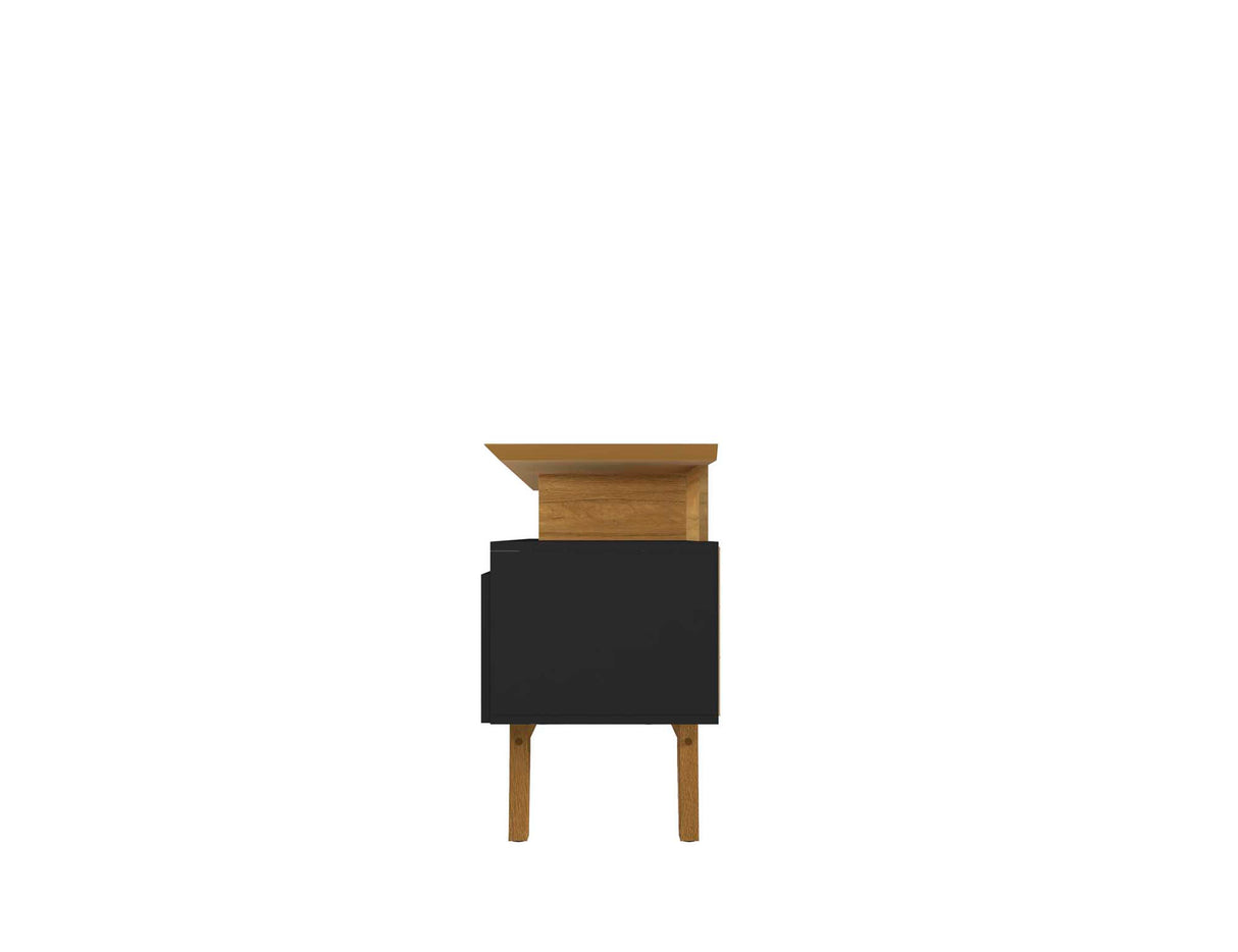 Yonkers 70.86 TV Stand in Black and Cinnamon by Manhattan Comfort at Eve Furniture