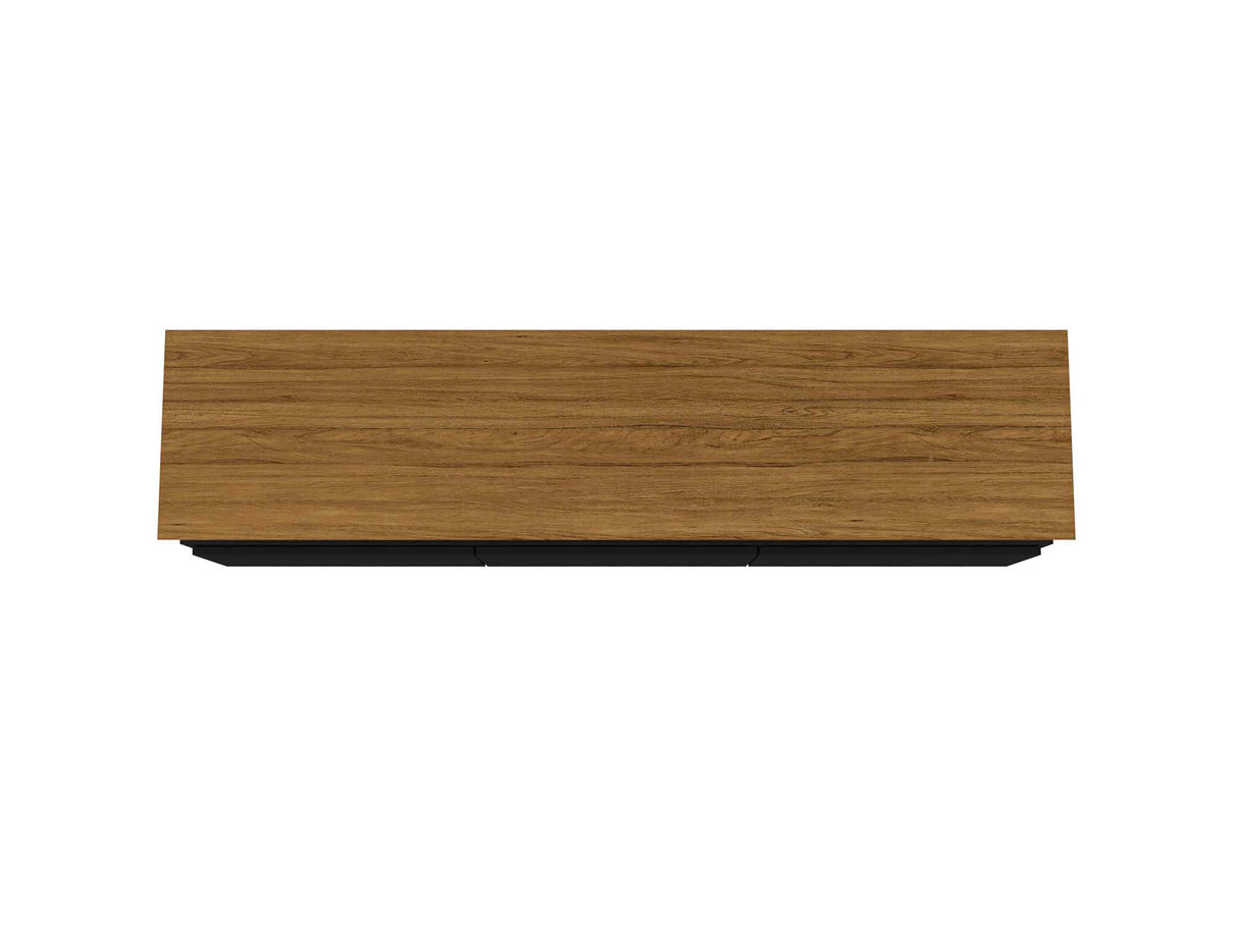 Yonkers 70.86 TV Stand in Black and Cinnamon by Manhattan Comfort at Eve Furniture
