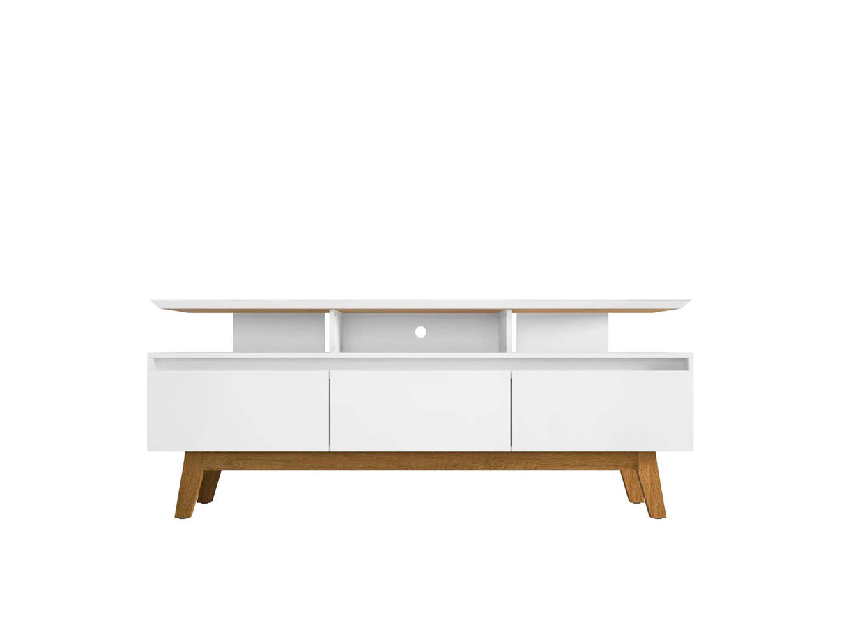 Yonkers 70.86 TV Stand in White by Manhattan Comfort at Eve Furniture