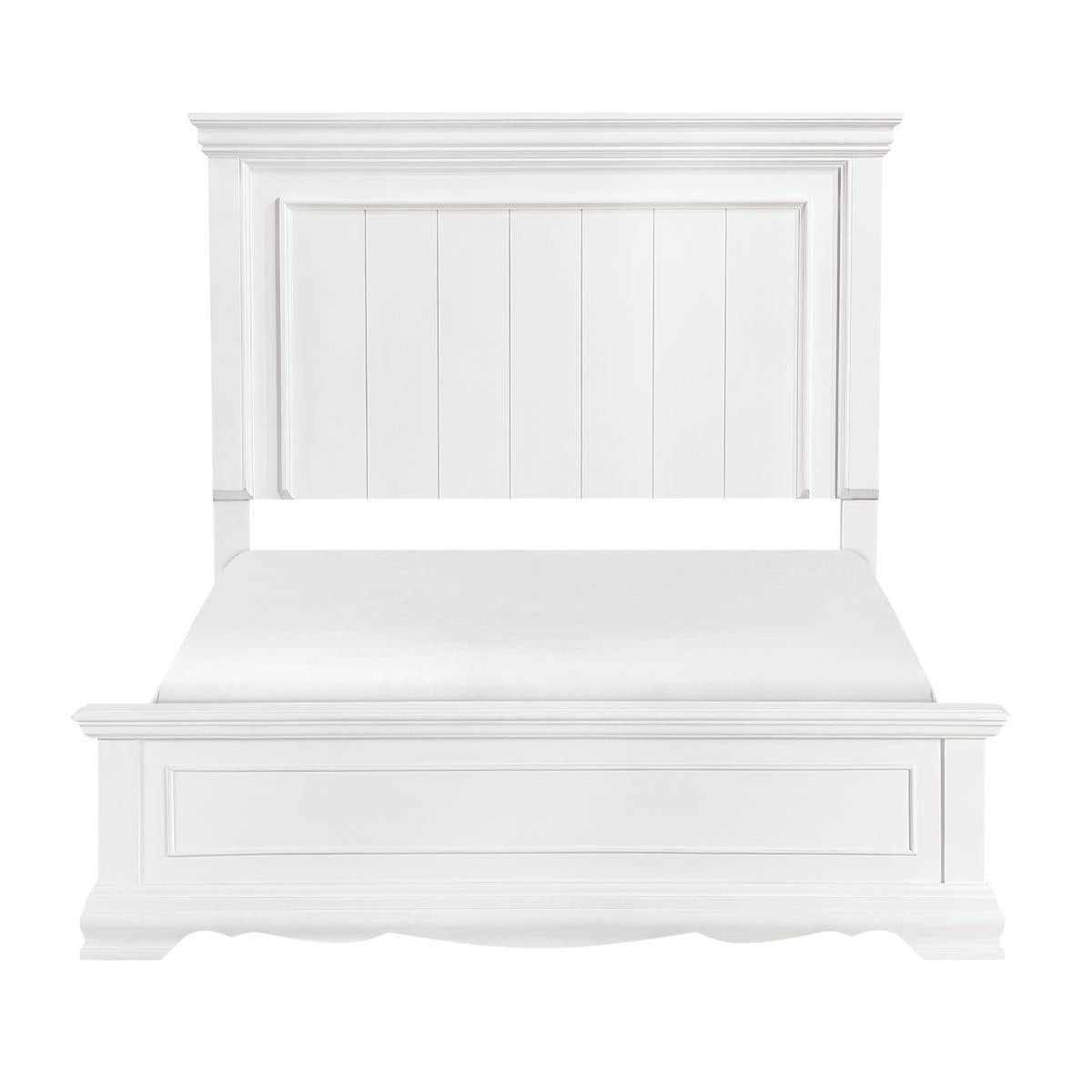 York White Eastern King Panel Bed by Homelegance at Eve Furniture