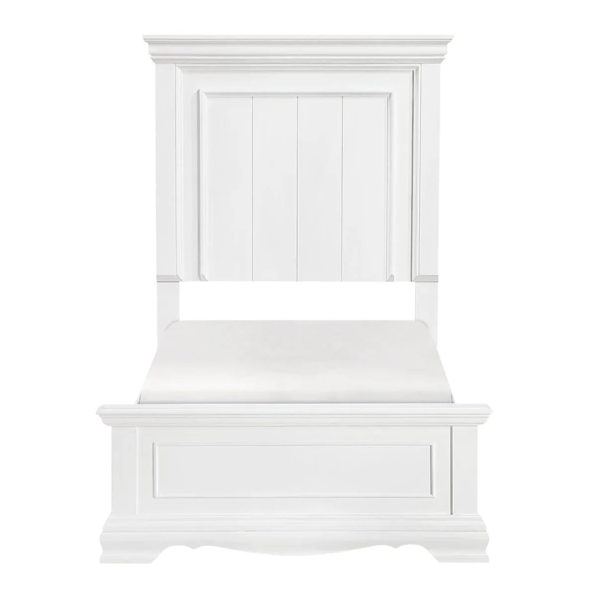 York White Twin Panel Bed by Homelegance at Eve Furniture