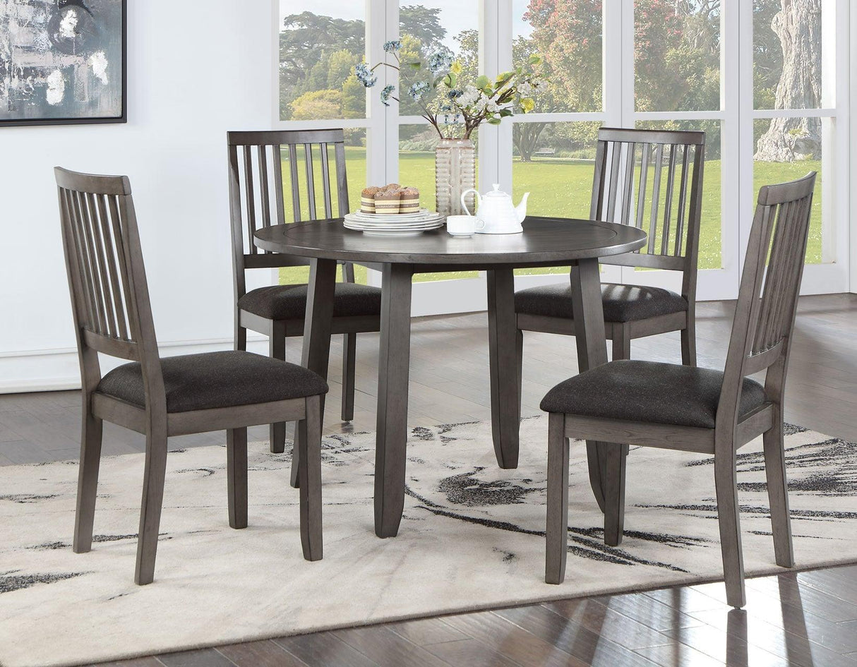Yorktown Gray 5-Piece Round Dining Room Set by Steve Silver at Eve Furniture