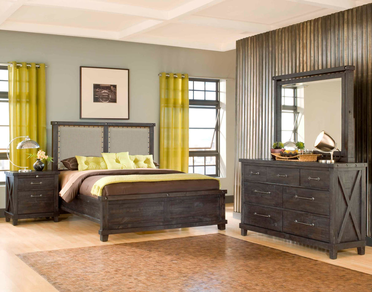 Yosemite Cafe California King Upholstered Panel Bed
