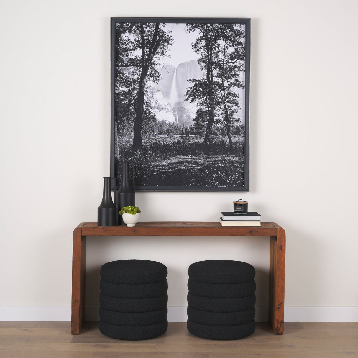 Yosemite Falls by Carleton E Watkins a Hand Embellished Textured Framed Photo Art Print by Mercana at Eve Furniture