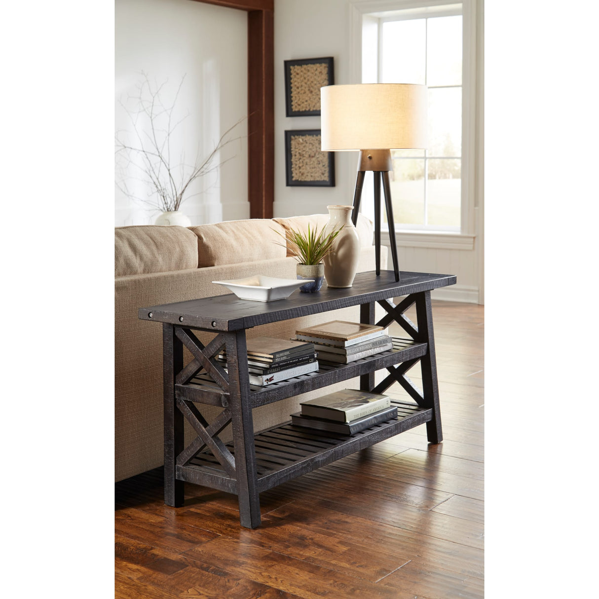 Yosemite Solid Wood Console Table in Cafe by Modus Furniture at Eve Furniture