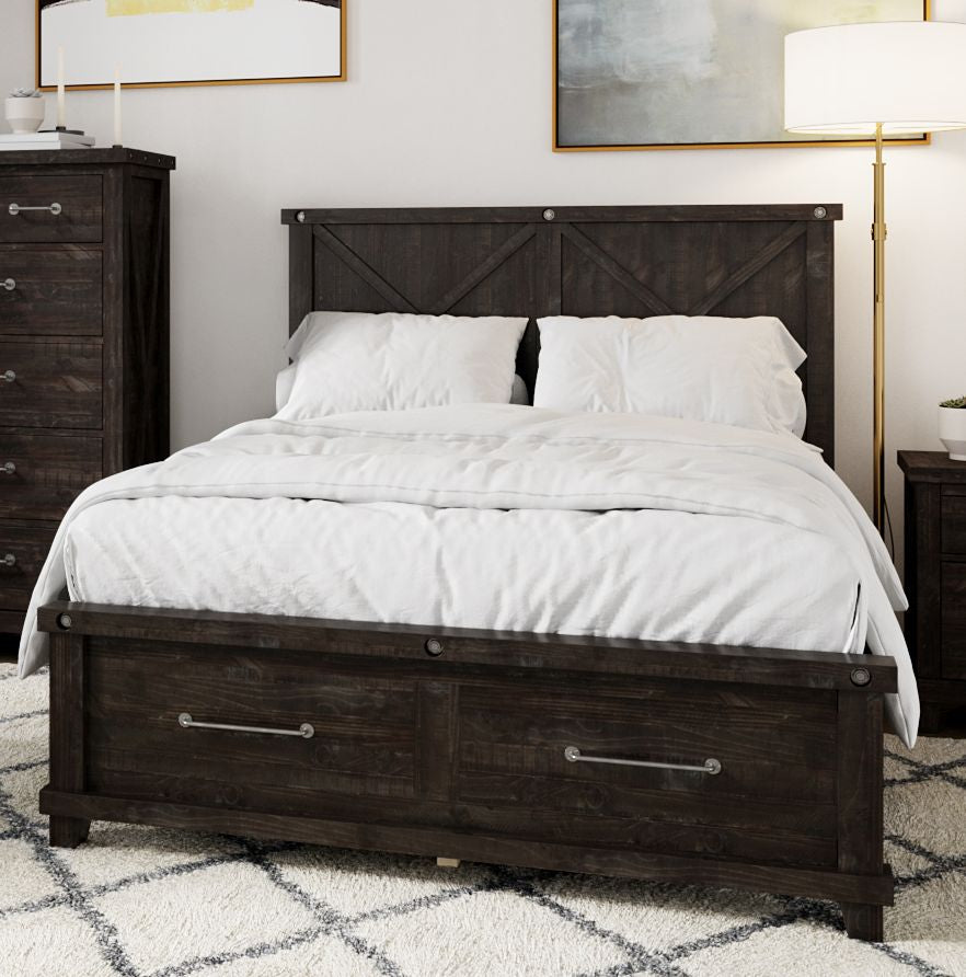 Yosemite Solid Wood Full Panel Bed in Cafe by Modus Furniture at Eve Furniture