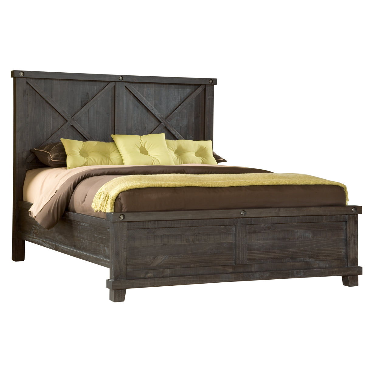 Yosemite Solid Wood Full Panel Bed in Cafe by Modus Furniture at Eve Furniture