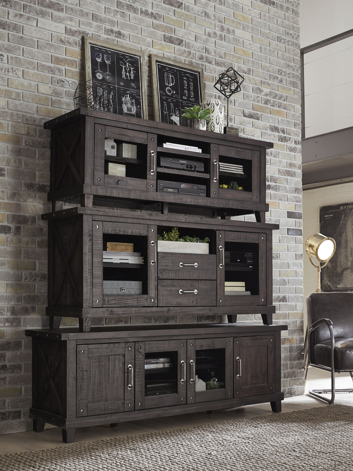 Yosemite Solid Wood Media Console in Cafe by Modus Furniture at Eve Furniture