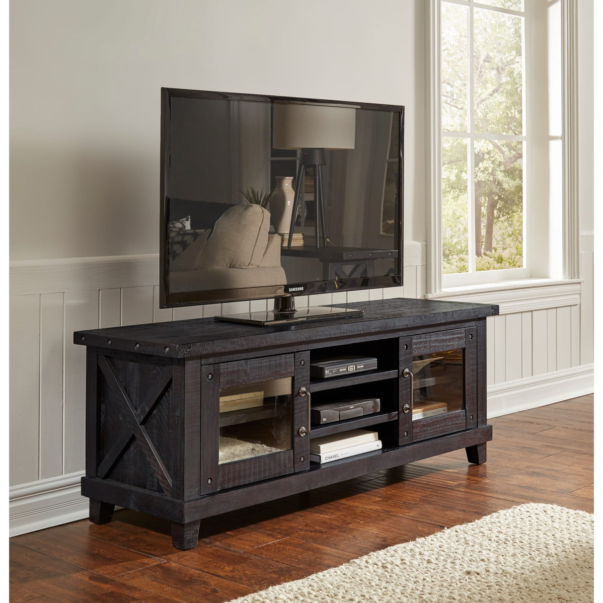 Yosemite Solid Wood Media Console in Cafe by Modus Furniture at Eve Furniture