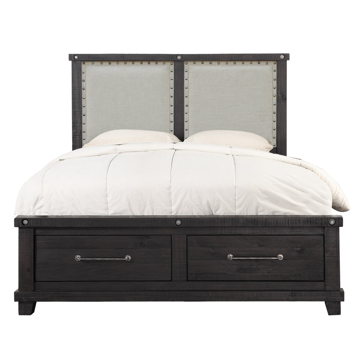 Yosemite Upholstered Footboard California King Storage Bed in Cafe by Modus Furniture at Eve Furniture