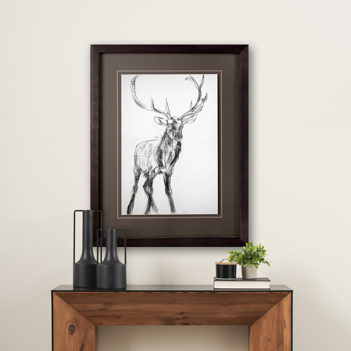 Young Elk by Harvey, Brenna a Framed Art Print Matted under Glass by Mercana at Eve Furniture