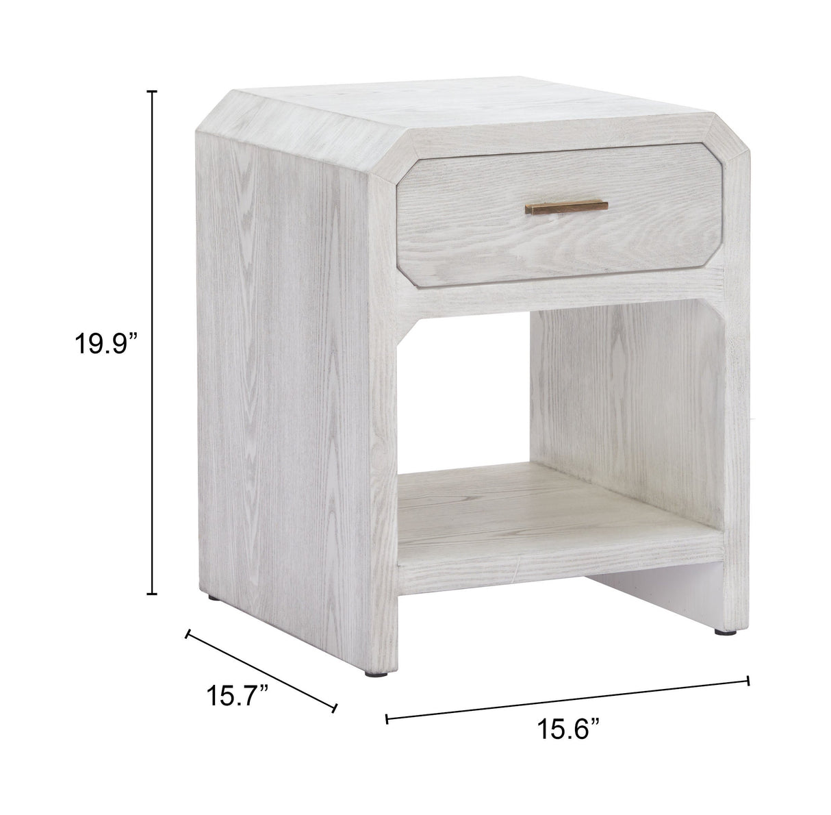 Yume Oak White Side Table by Zuomod at Eve Furniture