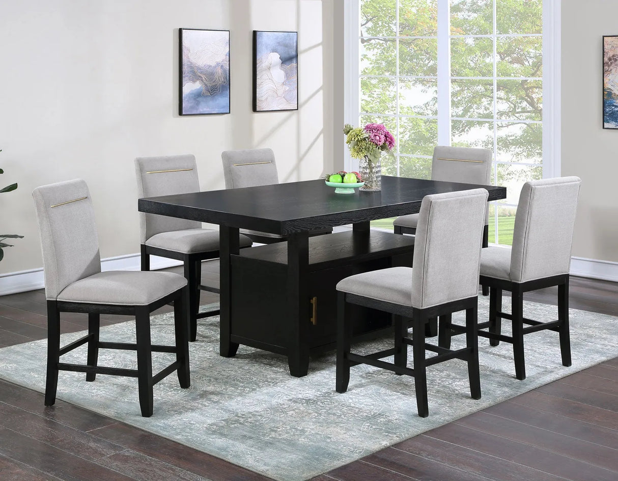 Yves Charcoal Storage Counter Height Dining Set by Steve Silver at Eve Furniture