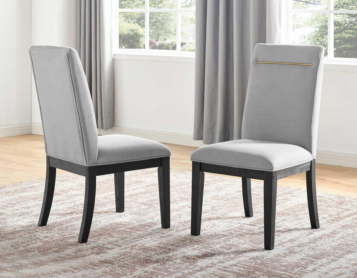 Yves Performance Side Chair, Grey, Set of 2 by Steve Silver at Eve Furniture