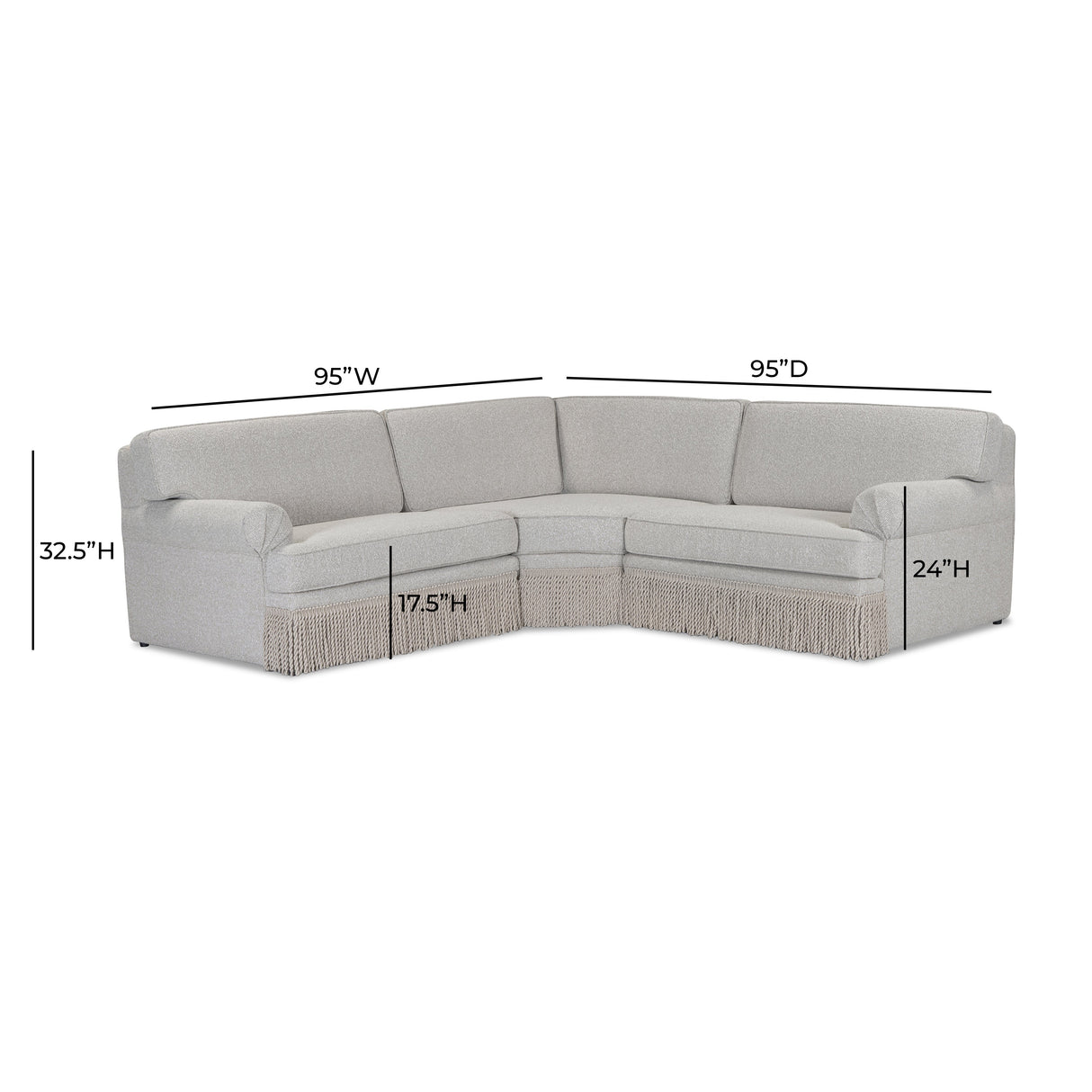 Yvette 3-Piece Warm Grey Performance Boucle L-Sectional by TOV Furniture at Eve Furniture