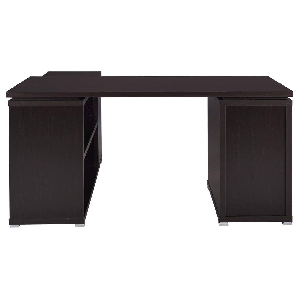 Yvette Cappuccino L-shape Office Desk by Coaster at Eve Furniture