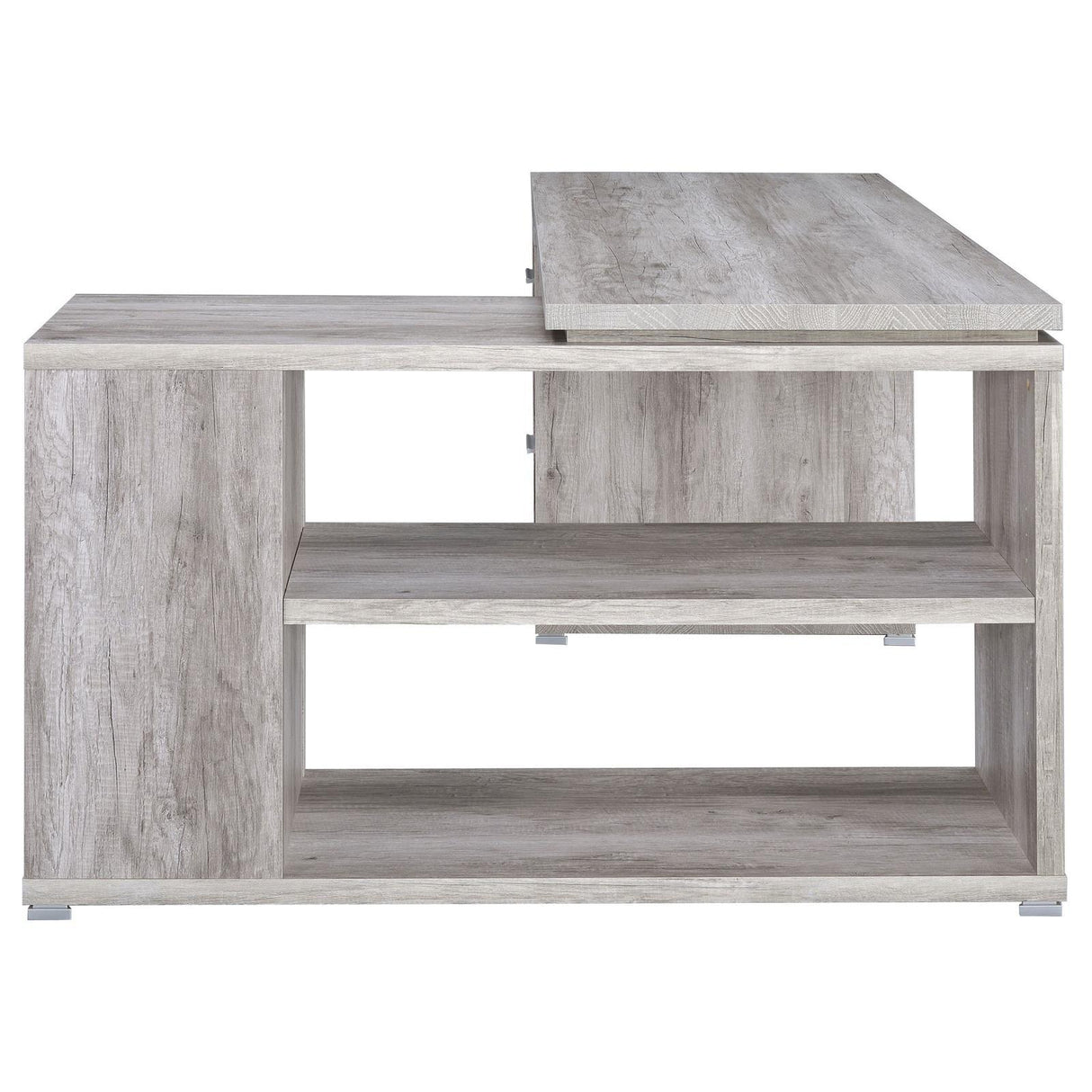Yvette Gray Driftwood L-shape Office Desk by Coaster at Eve Furniture