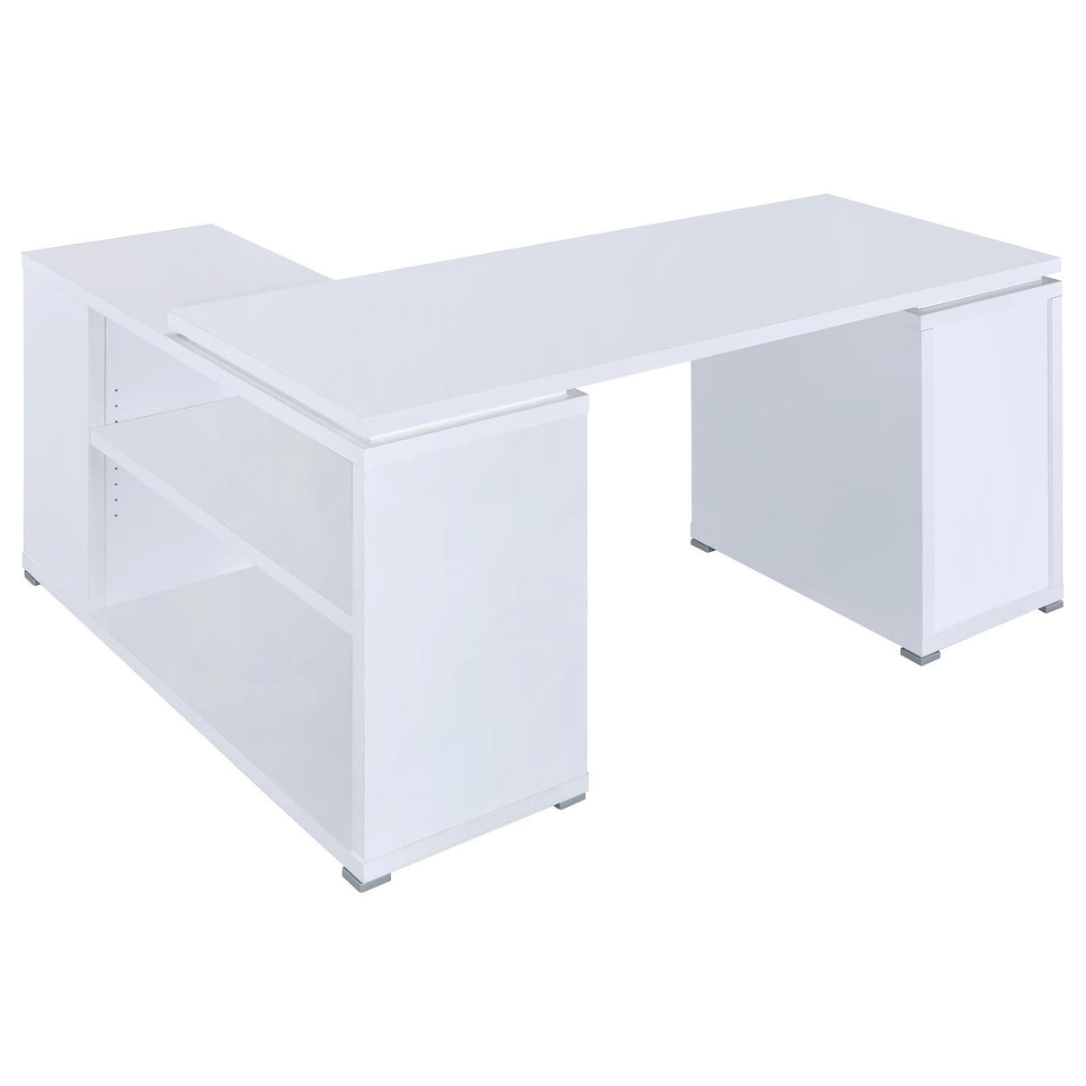 Yvette White L-shape Office Desk by Coaster at Eve Furniture