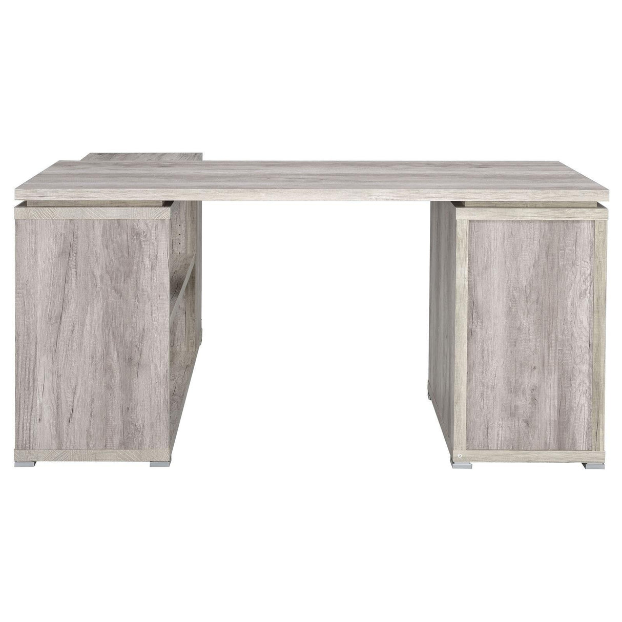 Yvette Gray Driftwood L-shape Office Desk by Coaster at Eve Furniture