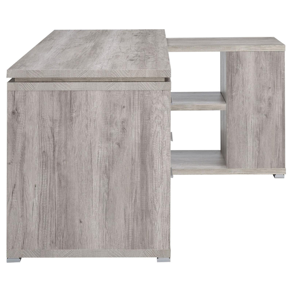 Yvette Gray Driftwood L-shape Office Desk by Coaster at Eve Furniture