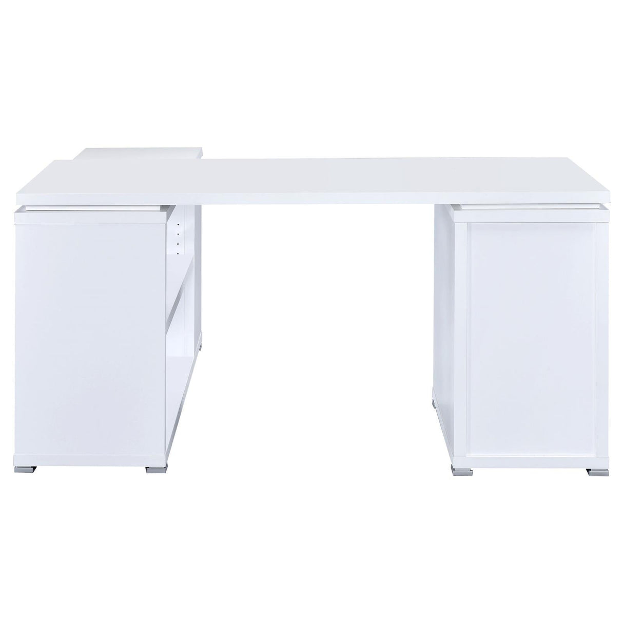 Yvette White L-shape Office Desk by Coaster at Eve Furniture