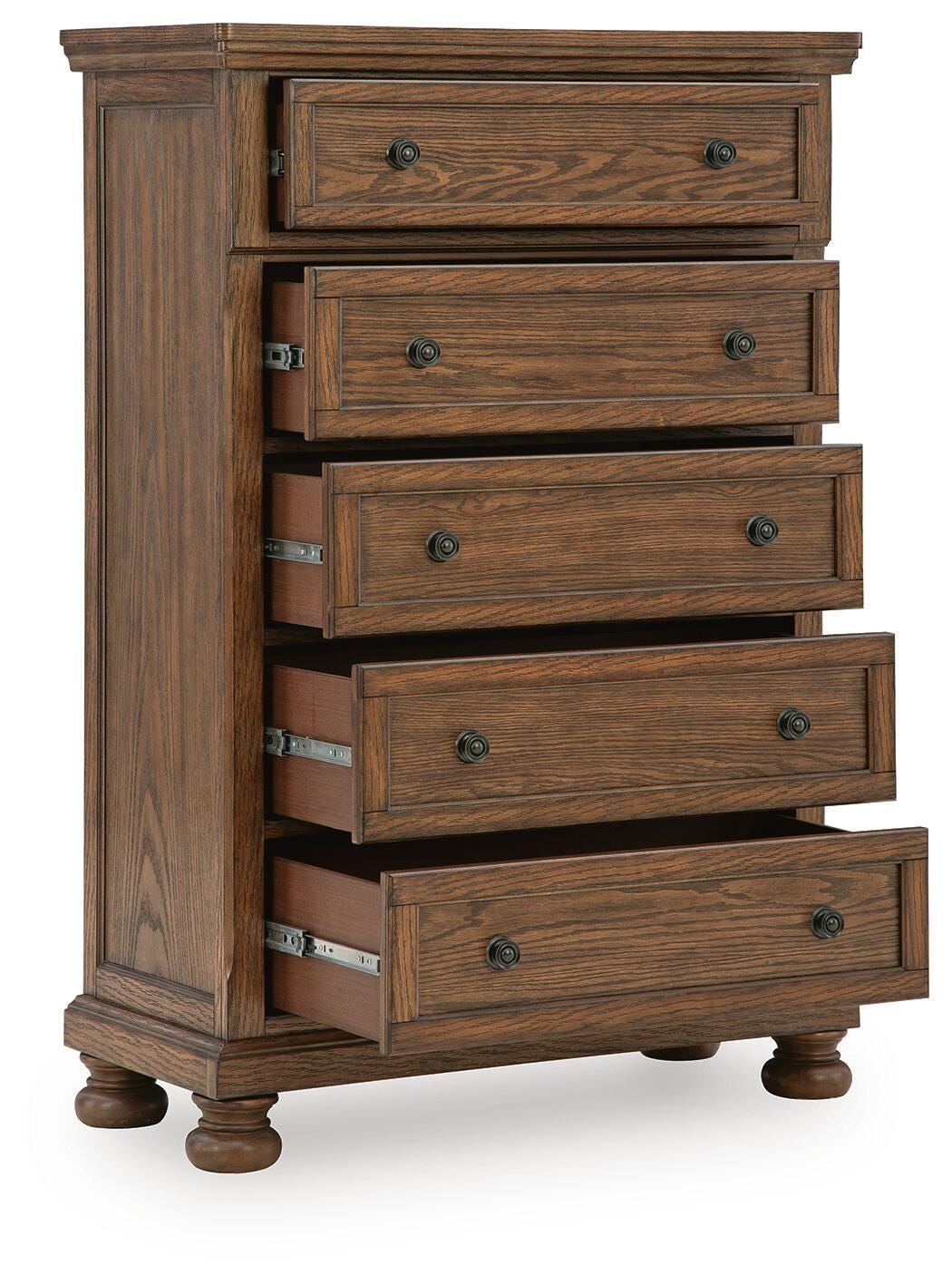 Zackaryn Warm Brown Chest of Drawers by Ashley at Eve Furniture