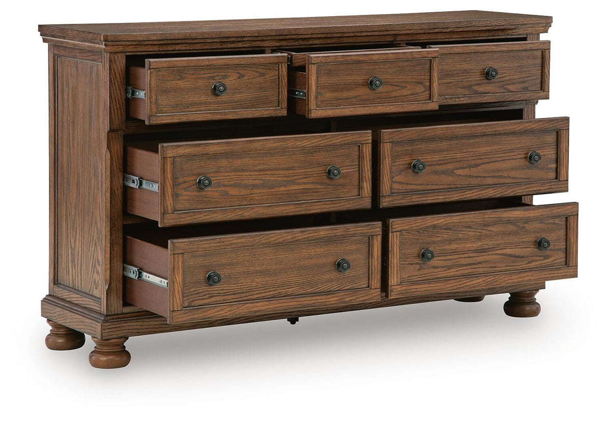 Zackaryn Warm Brown Dresser by Ashley at Eve Furniture