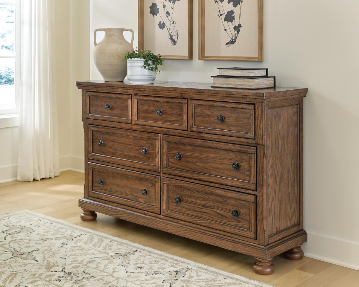 Zackaryn Warm Brown Dresser by Ashley at Eve Furniture