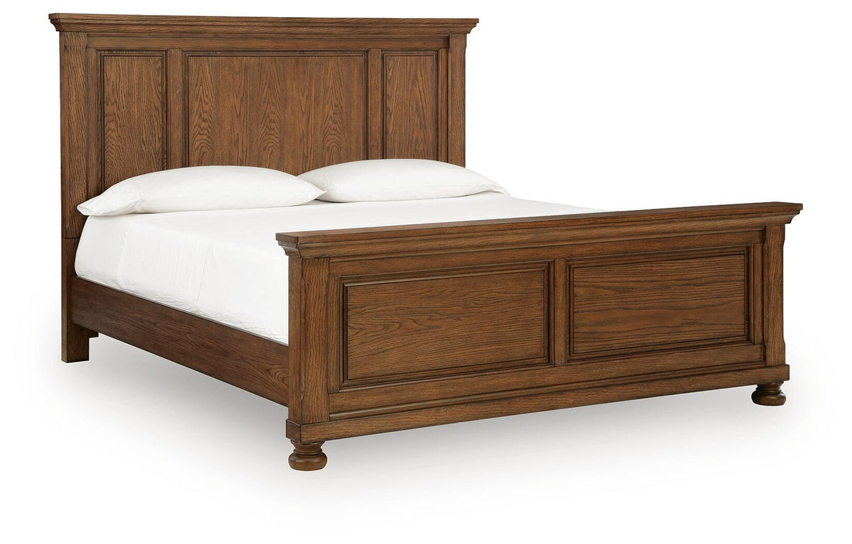 Zackaryn Warm Brown King Panel Bed by Ashley at Eve Furniture