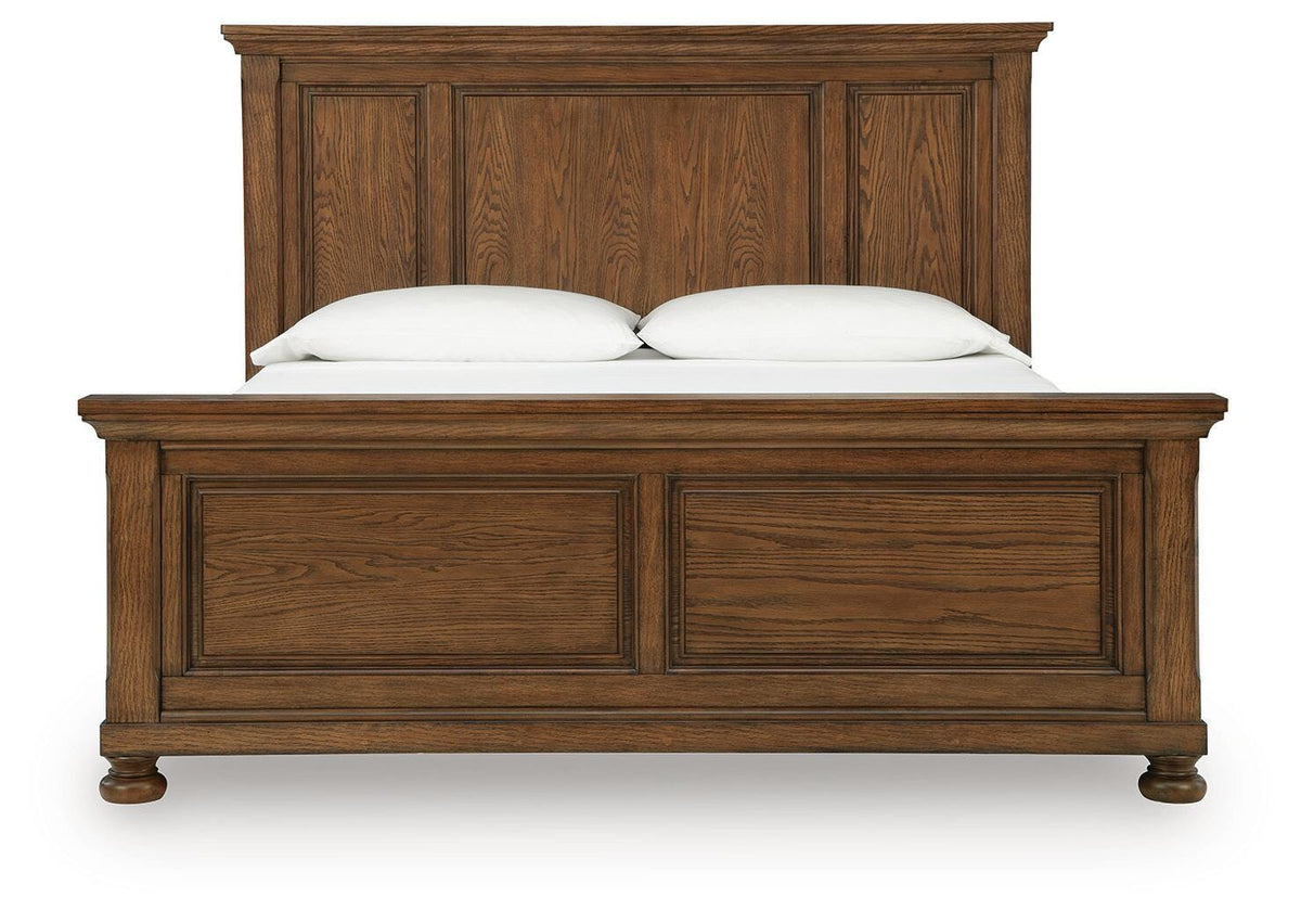 Zackaryn Warm Brown King Panel Bed by Ashley at Eve Furniture