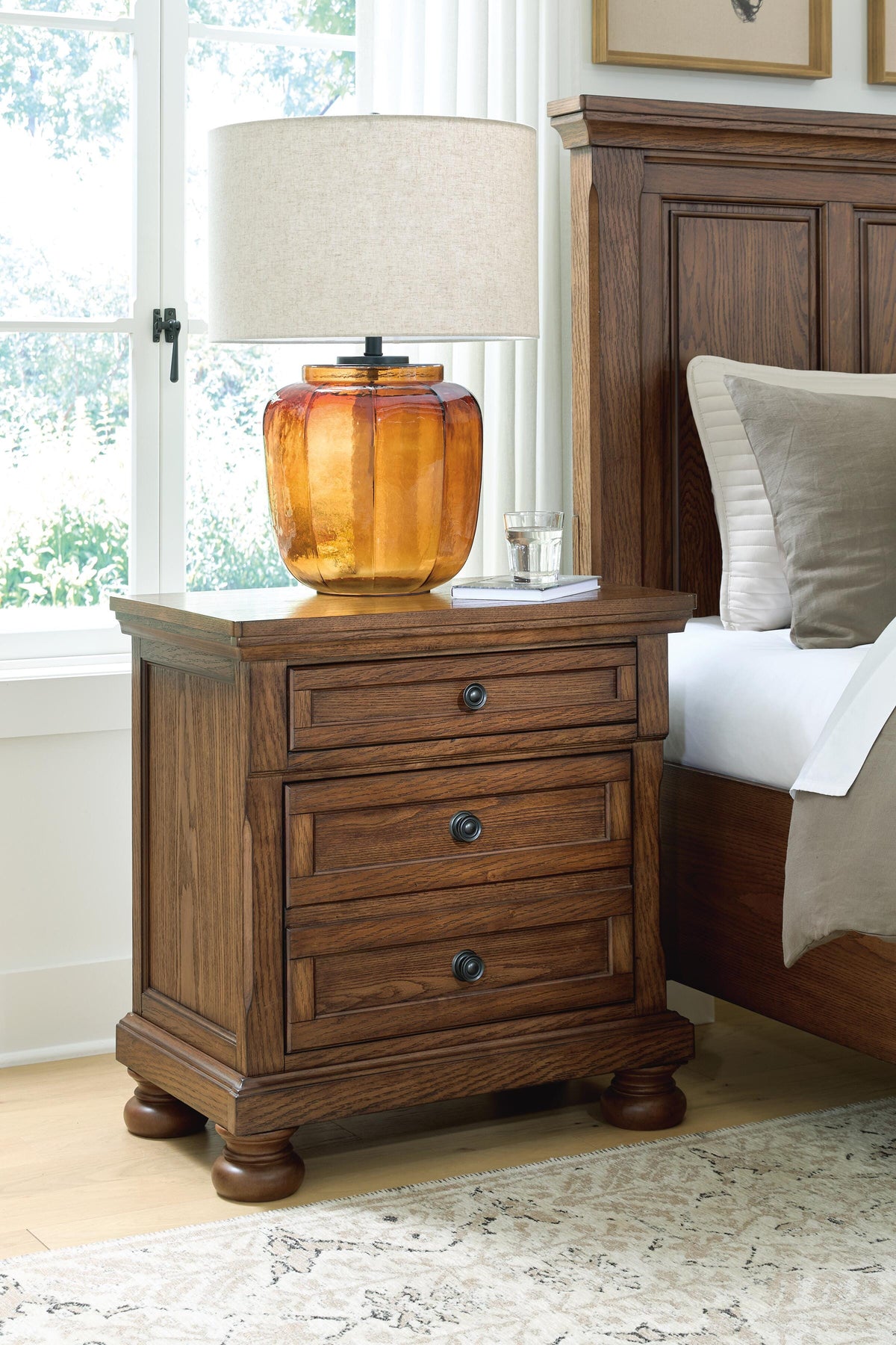 Zackaryn Warm Brown Nightstand by Ashley at Eve Furniture