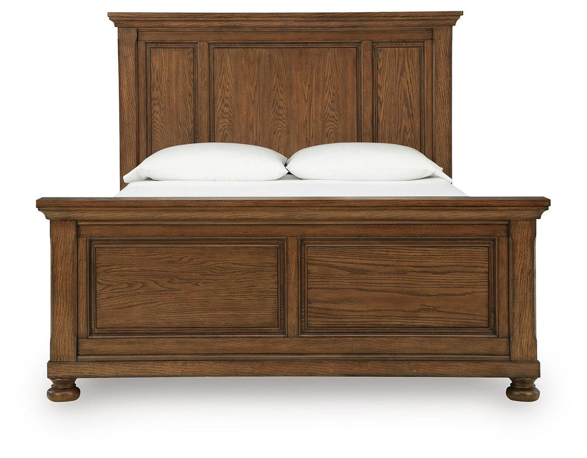 Zackaryn Warm Brown Queen Panel Bed by Ashley at Eve Furniture