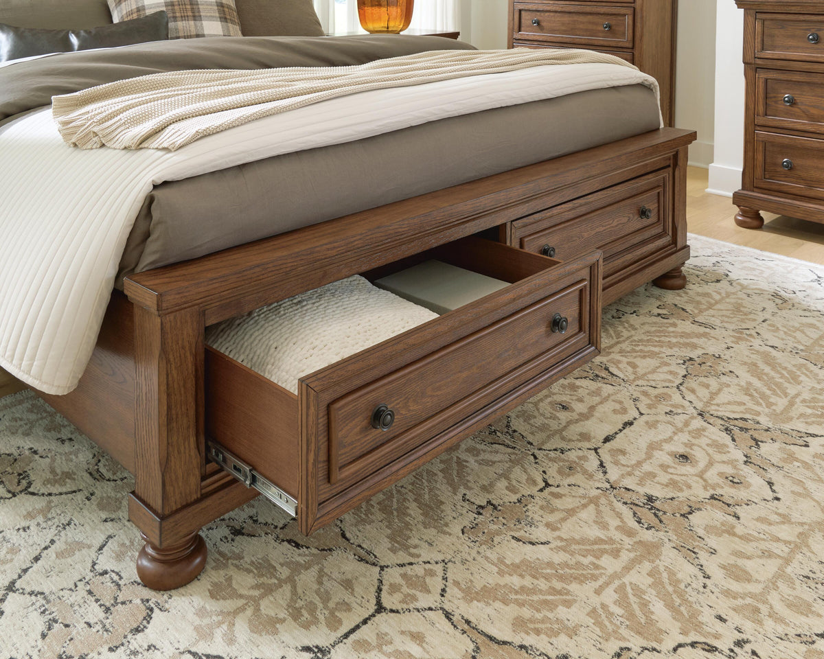 Zackaryn Warm Brown Queen Panel Storage Bed by Ashley at Eve Furniture