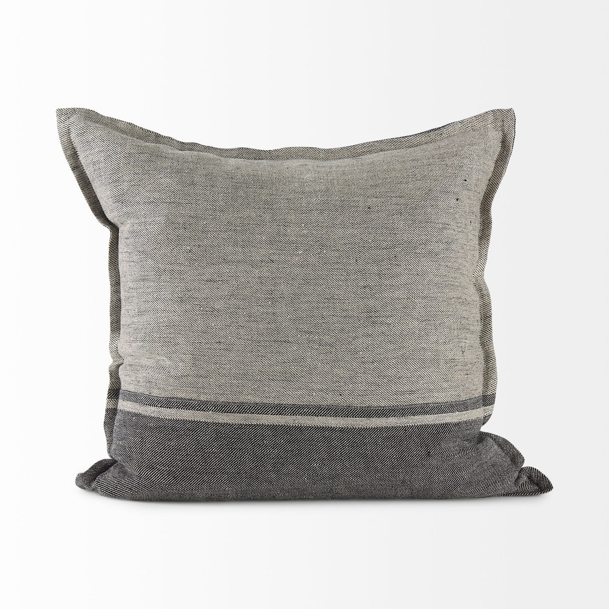 Zadie Light Gray and Dark Gray Fabric Color Blocked Decorative Pillow Cover by Mercana at Eve Furniture