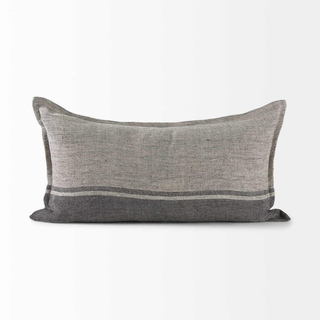 Zadie Light Gray and Dark Gray Fabric Color Blocked Decorative Pillow Cover by Mercana at Eve Furniture