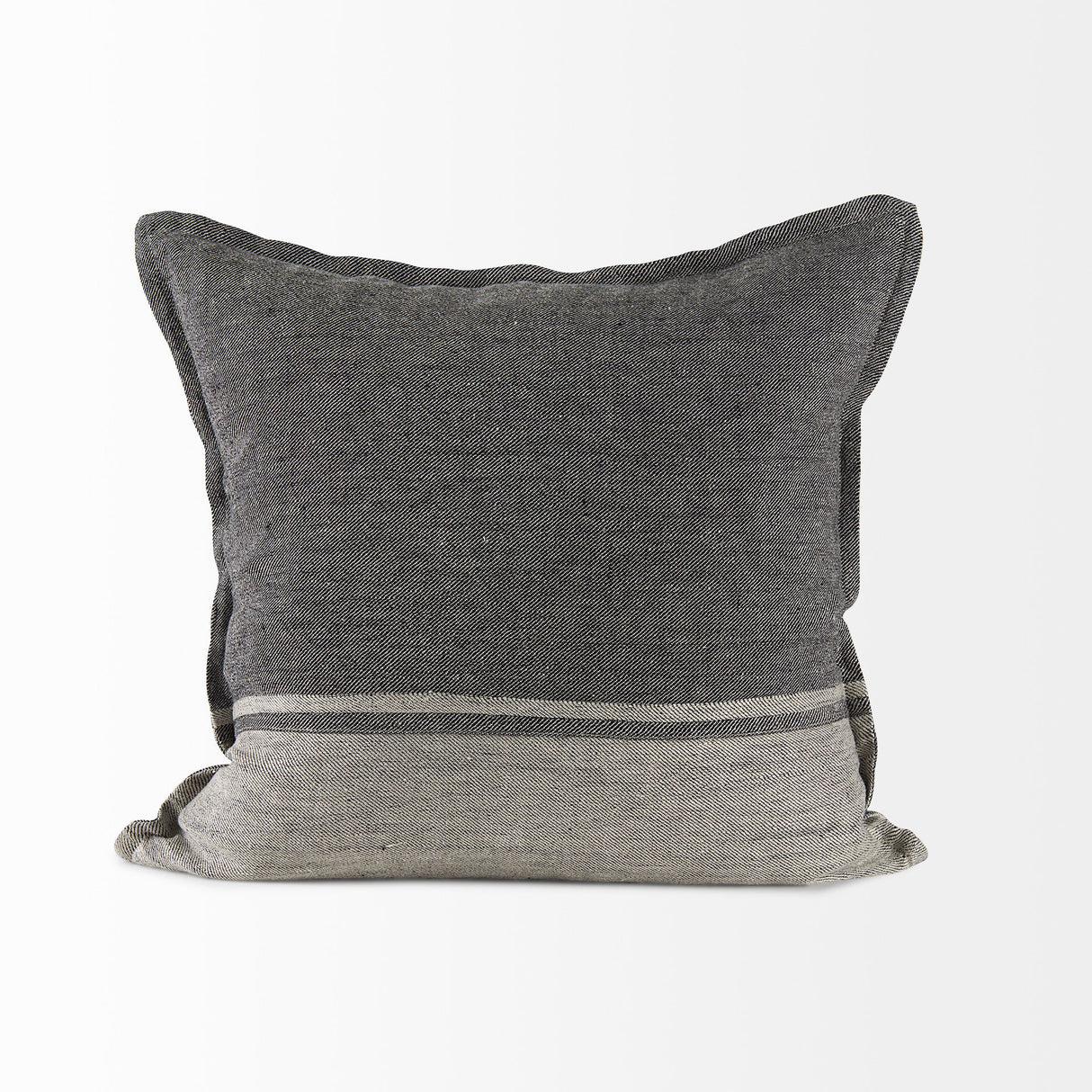 Zadie Light Gray and Dark Gray Fabric Color Blocked Decorative Pillow Cover by Mercana at Eve Furniture