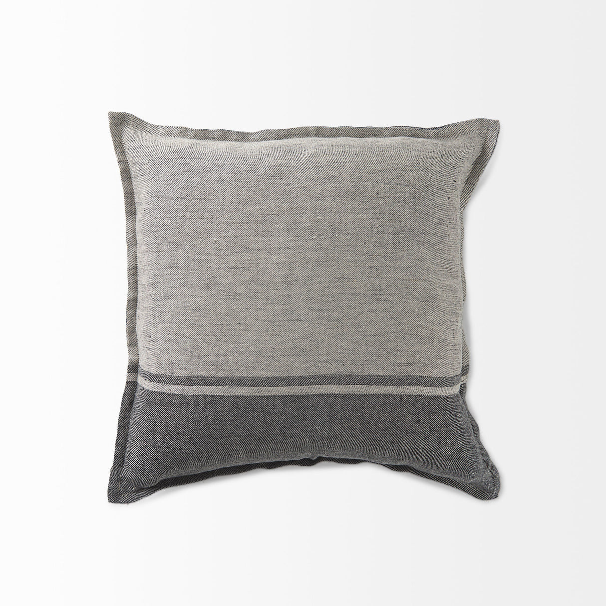 Zadie Light Gray and Dark Gray Fabric Color Blocked Decorative Pillow Cover by Mercana at Eve Furniture