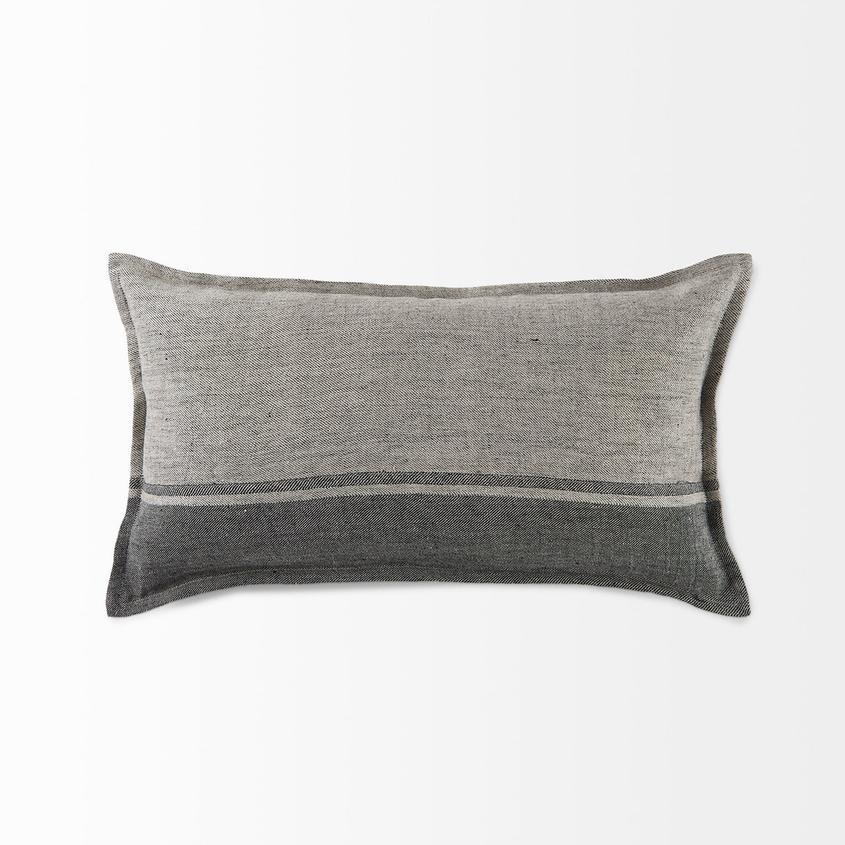 Zadie Light Gray and Dark Gray Fabric Color Blocked Decorative Pillow Cover by Mercana at Eve Furniture