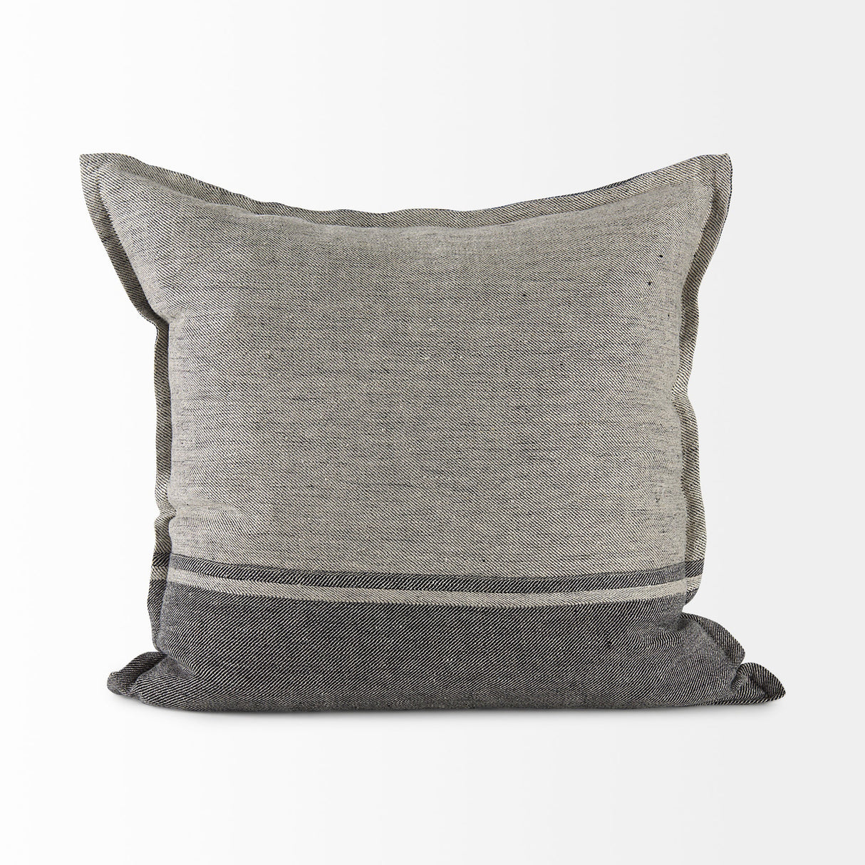 Zadie Light/Dark Gray Fabric Color Blocked Pillow Cover w/Non Allergen FIller, Set of 2 by Mercana at Eve Furniture
