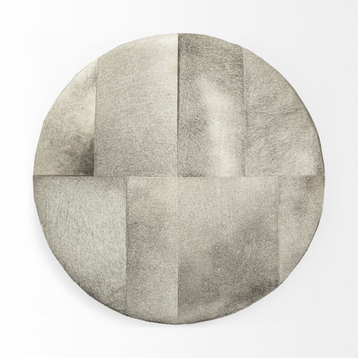 Zahavi 36" Gray Hair-On-hide W/Metal Base Ottoman by Mercana at Eve Furniture