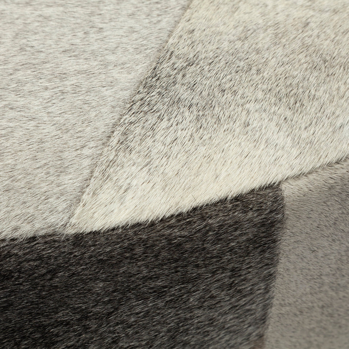 Zahavi 36" Gray Hair-On-hide W/Metal Base Ottoman by Mercana at Eve Furniture